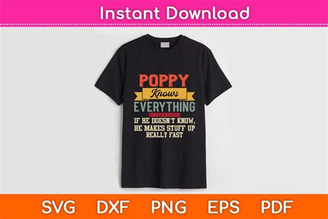 Poppy Know Everything Grandpa Svg Cutting File So Fontsy