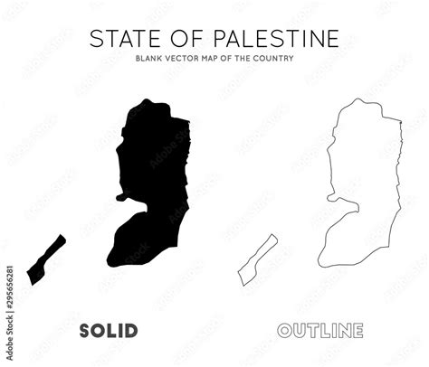 Palestine map. Blank vector map of the Country. Borders of Palestine ...