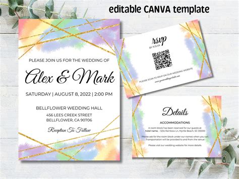 Gay Wedding Invitation Card LGBT Groom And Groom Lesbian Wedding Invitation Same Sex Wedding