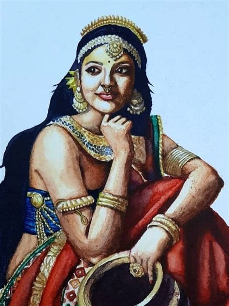 A Beautiful Indian Woman Holding A Matka Painting By Noharika Deogade