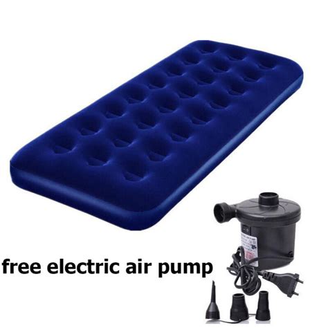 Lst Bestway Inflatable Single Person Air Bed Blue With Free Ac Electric Air Pump 220v Us Plug