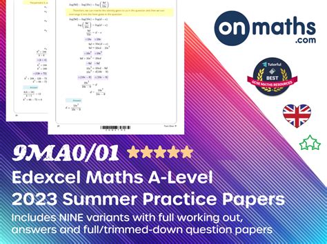 2023 Summer Edexcel A Level Maths All Practice Papers Teaching Resources