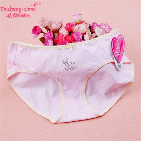 Free Shipping Feichangzimei Teenage Girl Panties Cotton Solid