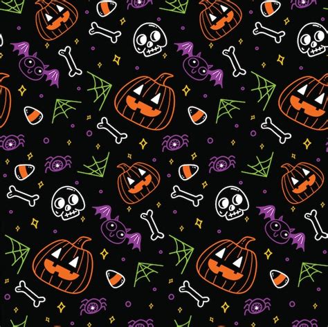 Premium Vector Cute Halloween Seamless Background