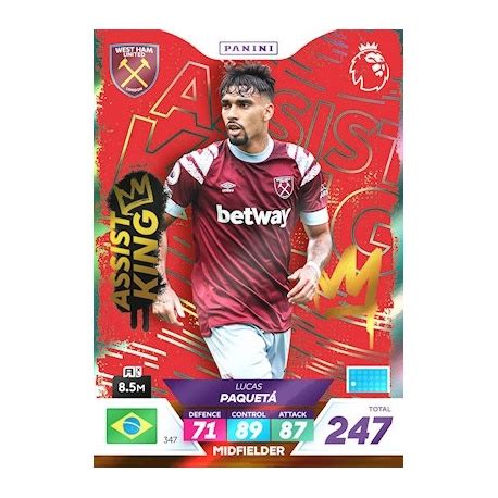 Cromos de Futbol Lucas Paquetá Assist King West Ham United Panini