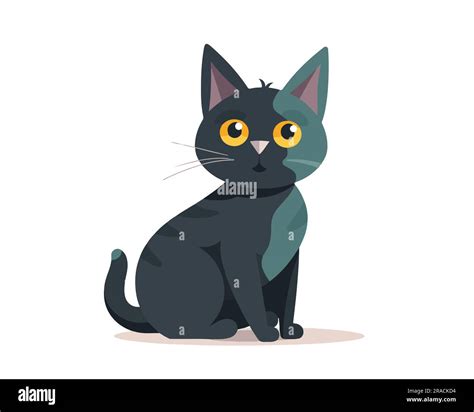 Cute Flat Cat Vector Illustration Stock Vector Image And Art Alamy