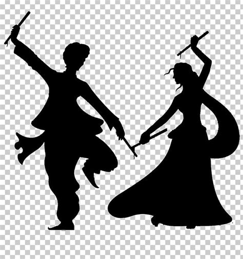 Dandiya Raas Garba Dance Festival Navaratri PNG, Clipart, Background Size, Black And White ...