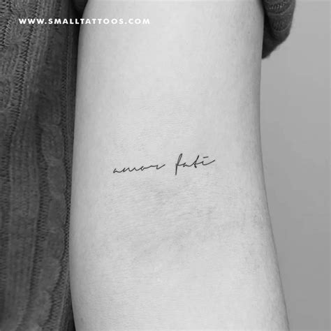 Handwritten Font Amor Fati Temporary Tattoo Set Of Cursive