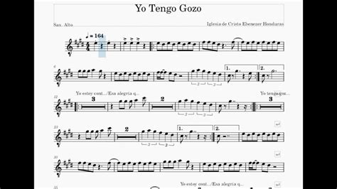 Partitura Yo Tengo Gozo Para Saxof N Alto Youtube