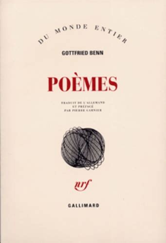 Poèmes de Gottfried Benn Grand Format Livre Decitre