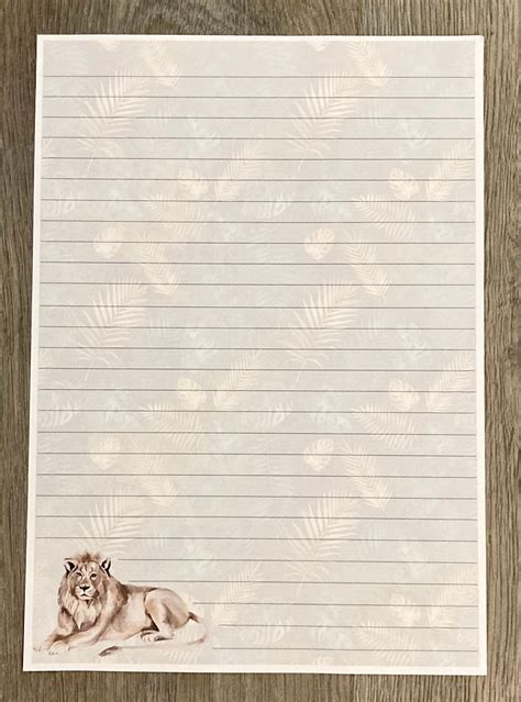 African Animal Writing Paper A4 Writing Paper Animal - Etsy