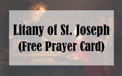 Litany Of St Joseph Free Prayer Card