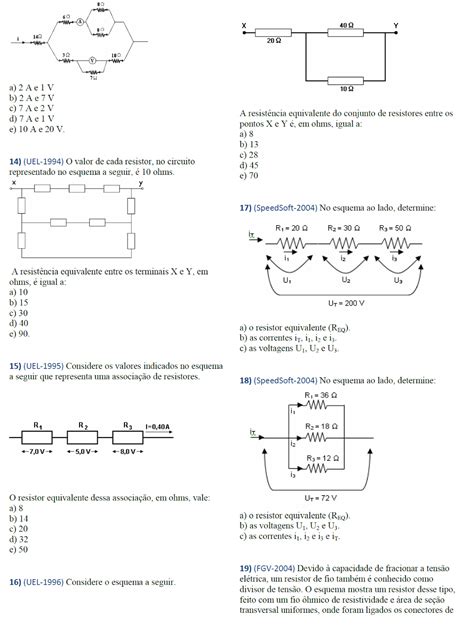 Mega Exatas Associa O De Resistores Exerc Cios Gabarito