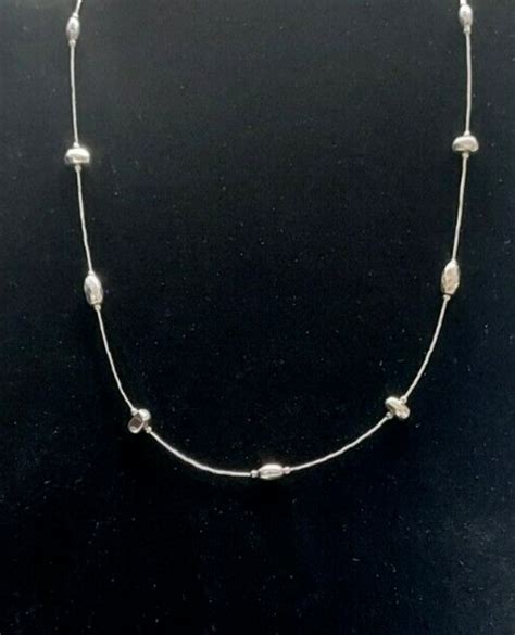 Vintage Silpada Sterling Silver Simple Beaded Neckla Gem