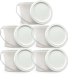 Lot De Seaux En Plastique Avec Couvercle Litre Pots De Rangement