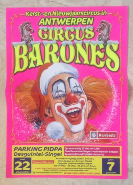 AFFICHE CIRQUE CIRCUS Zirkus Circo Antwerpen Circus Barones EUR 5 00