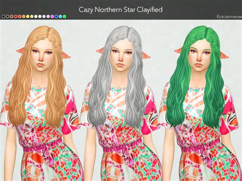 My Sims 4 Blog Cazy Northern Star Hair Clayified By Kotcatmeow