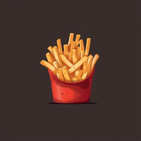 Premium Ai Image A Red Container Of French Fries With A Black Background