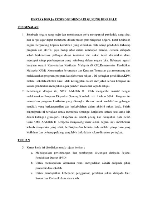 (DOC) KERTAS KERJA EKSPEDISI MENDAKI GUNUNG KINABALU PENGENALAN 1