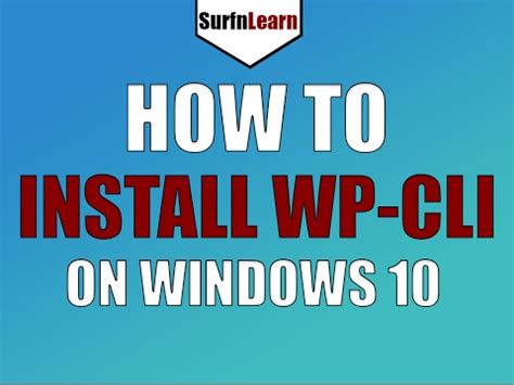 install wp cli  windows  youtube