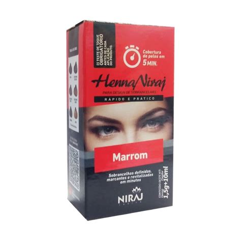 Henna Niraj Para Design De Sobrancelha Marrom Fixador Gr Envio