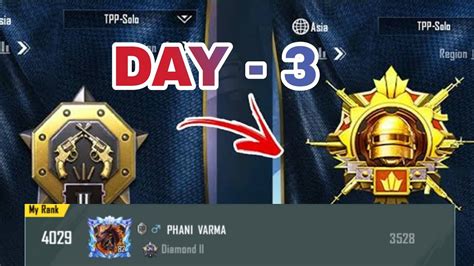 Day 3 🇮🇳🇮🇳conqueror Rank Push Diamond To Conqueror Bgmi Youtube