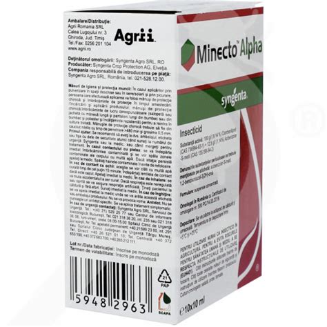 Insecticide Crop Minecto Alpha 10 Ml Syngenta Acibenzolar S Methyl