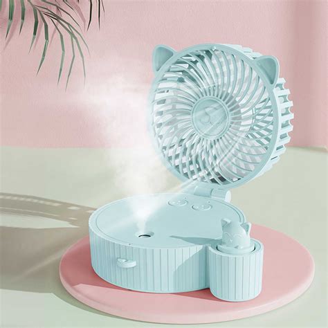 Ckraxd Colorful Spray Small Fan Handheld Folding Desktop Cold Fan Usb