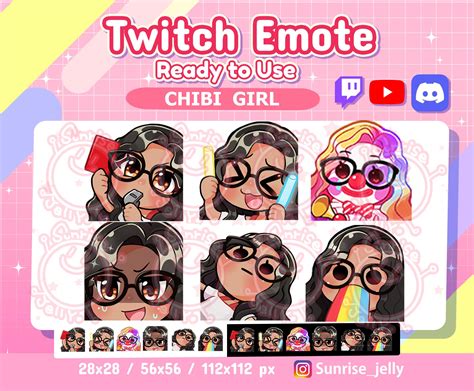 Twitch Emotes Black Hair Brown Eyes Wave Curly Tan Etsy