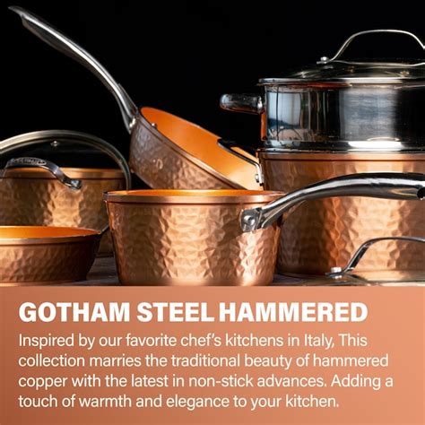 Gotham Steel Gotham Steel hammered 13.78-in Aluminum Cookware Set with ...