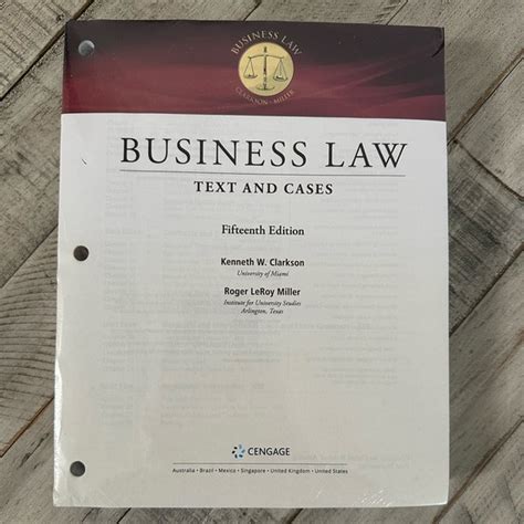 Cengage Learning Office Business Law Text And Cases Looseleaf Version By Roger Leroy Miller