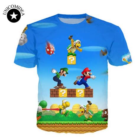 Summer Funny T Shirts Super Mario T Shirts Short Sleeve Menwomen