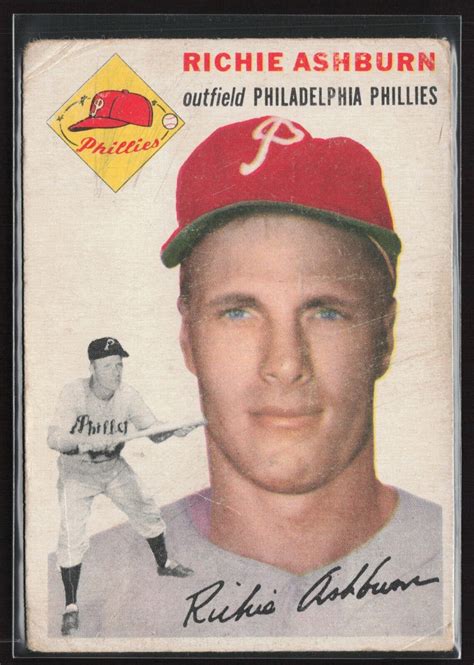 1954 TOPPS 45 RICHIE ASHBURN PHILLIES VINTAGE BASEBALL CARD EBay