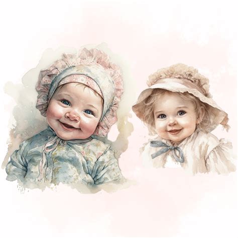 20 Victorian Vintage Clipart Babygirl Flower PNG Pastel Watercolor ...