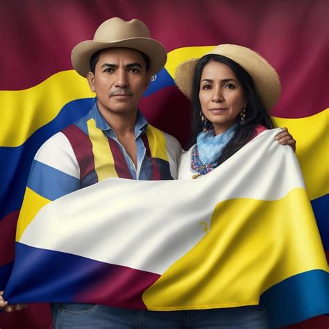 Pueblo Colombiano Con Su Bandera Foto O Imagen Gratis Foto Premium