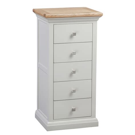 Painted Chest Of Drawers Cotswold Grey Painted 5 Drawers Tallboy