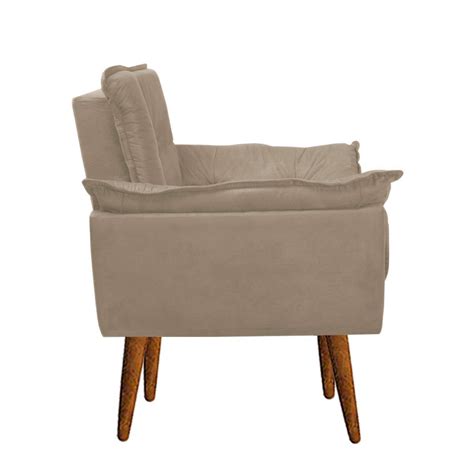 Poltrona Decorativa Opala Confort Vel Para Sala Quarto Recep O Suede