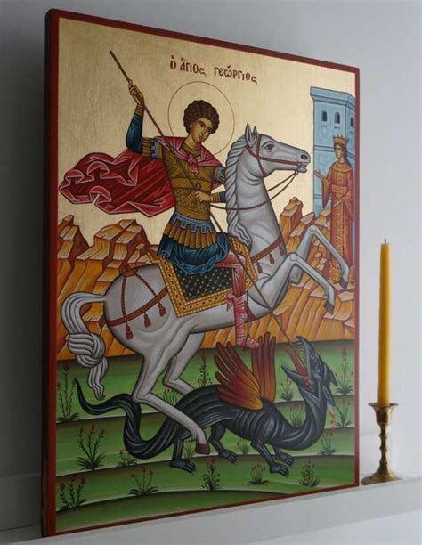 St George Slaying The Dragon Large Orthodox Icon Blessedmart