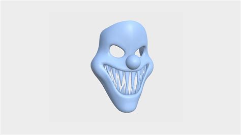 3d Clown Terror Mask 05 Light Blue Character Design Fashion Model Turbosquid 1823878