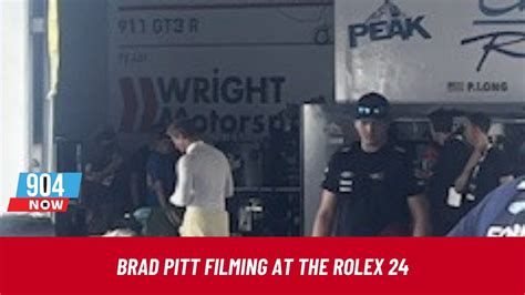 Brad Pitt Filming At The Rolex 24 At Daytona Stoitm January 26