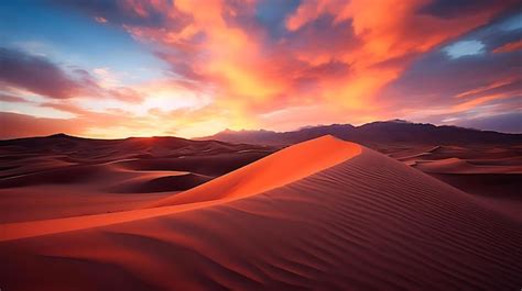 Premium AI Image | Sunset over the sand dunes