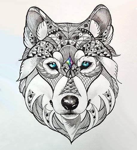 Beautiful Wolf Head Tattoo Design