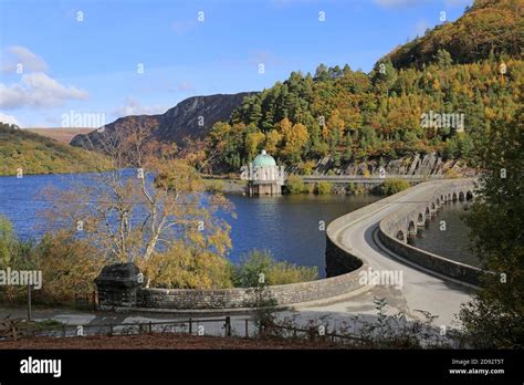 Garreg Ddu Reservoir And Submerged Dam Elan Valley Rhayader