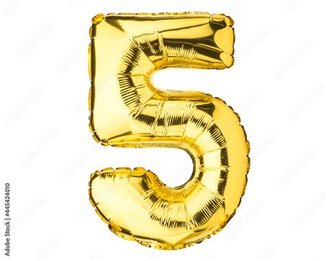 Number Five 5 Balloons Helium Balloon 55 Years Golden Yellow Foil