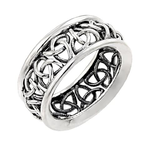 Sterling Silver Trinity Knot Band Celtic Wedding Ring