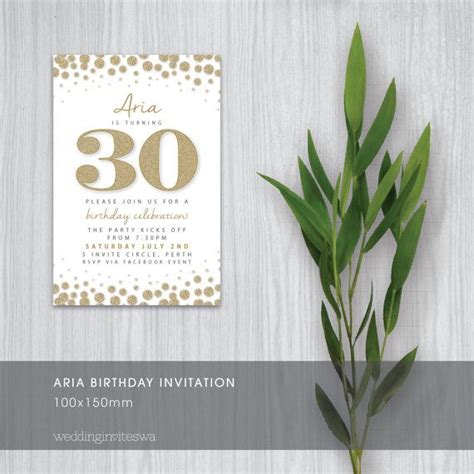 Glitz And Glam 30th Birthday Invitations