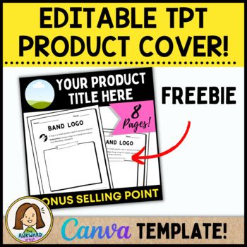 FREEBIE Editable TPT Product Cover Thumbnail Template Canva Designs