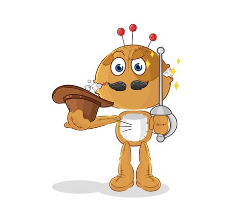 Premium Vector Voodoo Doll Fencer Character Cartoon Mascot Vector