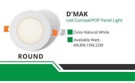 D Mak Watt Round Led Conceal Panel Light With Ip Dust Proof For Pop