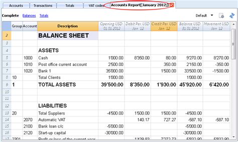 Setup The Accounts Table Banana Accounting Software Bank Home